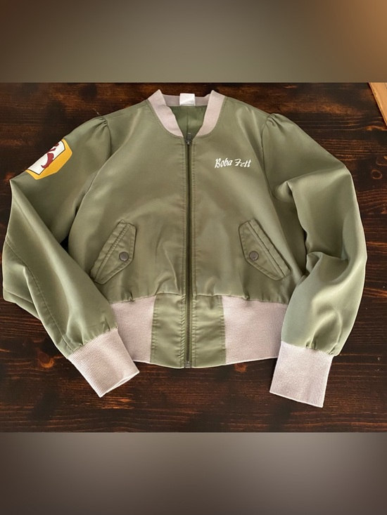 Her Universe Jackets & Blazers - Her Universe Boba Fett Bomber Jacket Green Cropped Star Wars Size Small